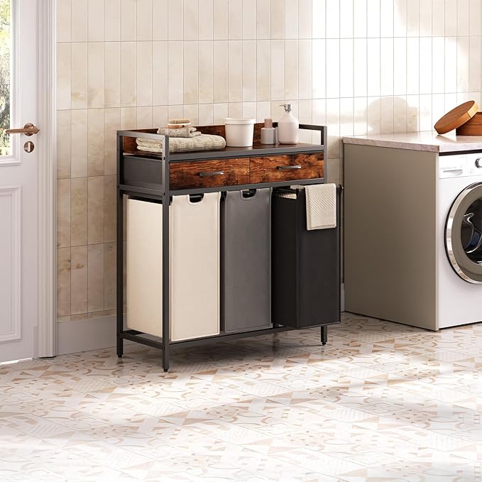 Herture Laundry Sorter 3 Section Laundry Hamper - Image 2