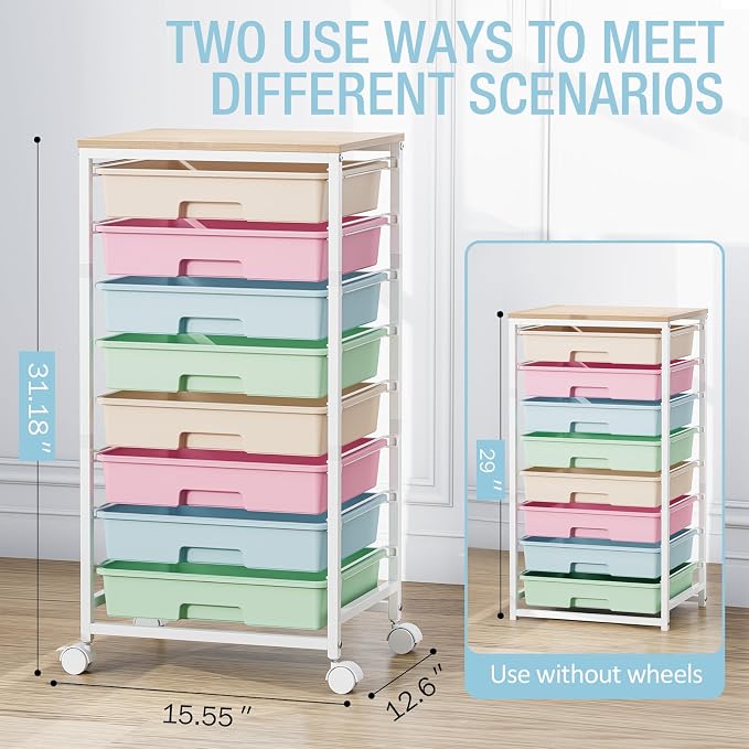 Rolling Storage Cart, Rainbow Cart - Image 3