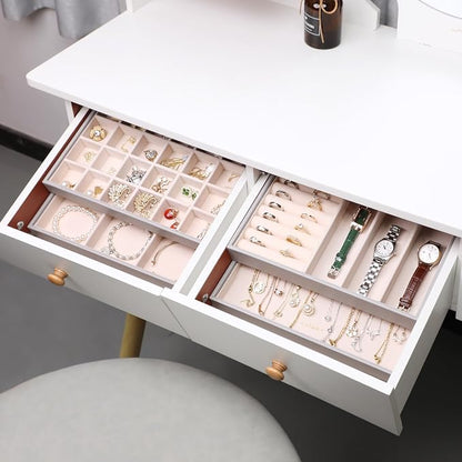 LANDICI Stackable Jewelry Organizer Trays 4 Set, PU Leather Jewelry Organizer - Image 6