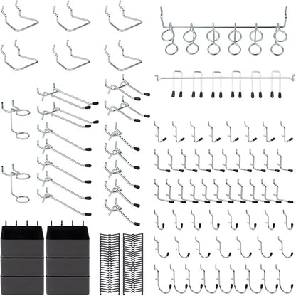 136PCS Metal Pegboard Hooks Organizer Kit by MSLANE