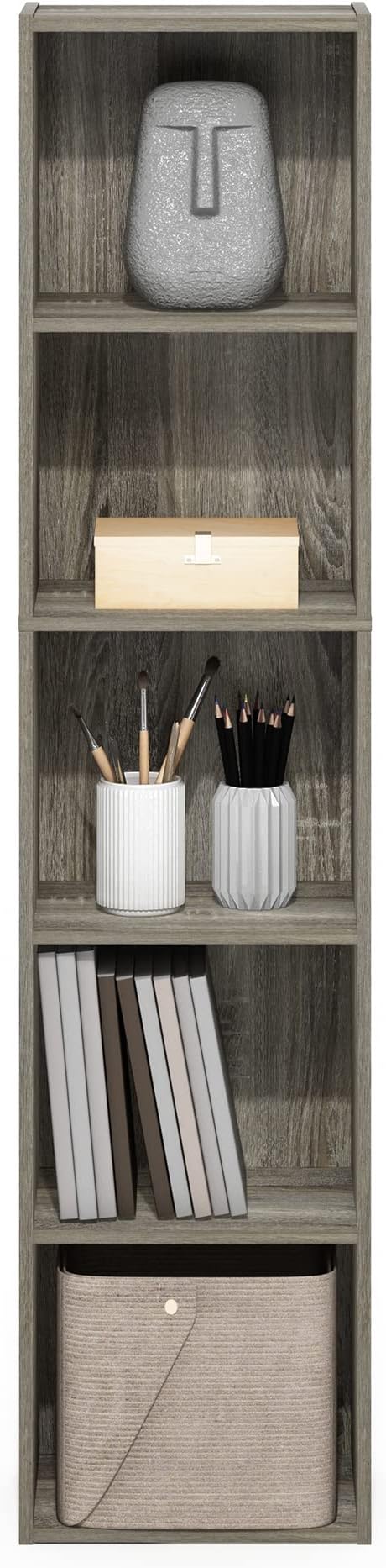 Furinno PASIR Book Shelf, 5-Tier Modern Bookshelf, Open Shelves Bookcase 9 x 12 - Image 5
