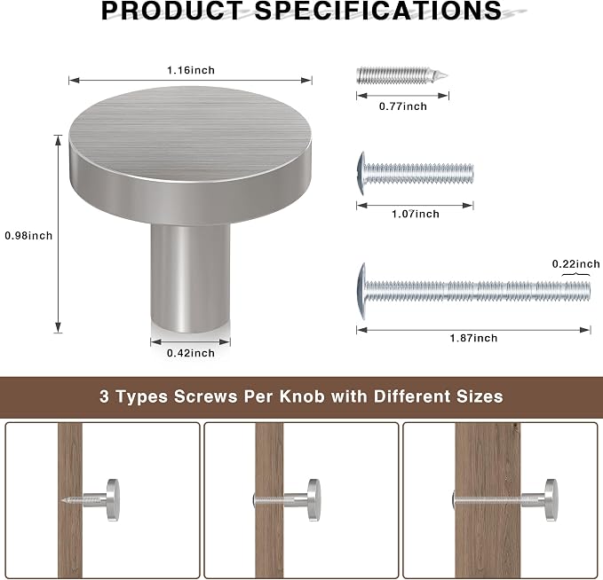 2PCS Cabinet Drawer Knobs, Round Pulls - Image 2