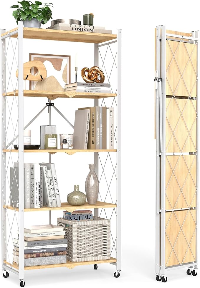 black leopard 5-Tier Foldable Shelf by FoldableStorageShelves