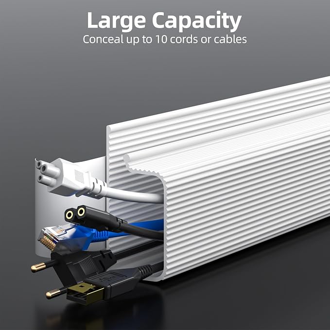 YECAYE 94.2 in Cable Management Under Desk, Easy Install Adhesive Mount Cord - Image 3