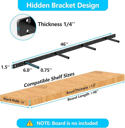 Floating Shelf Bracket, Solid Steel Support Rods - Image 3