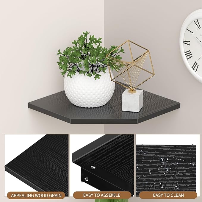 JJL Corner Shelves, 12 Inch Corner Shelf Wall Mounted - Image 6