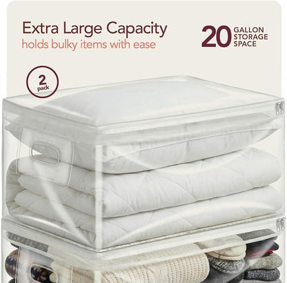 Clear Storage Bags with Zipper, 2 Pack — Comforter Storage Bag, Blanket Storage - Image 2