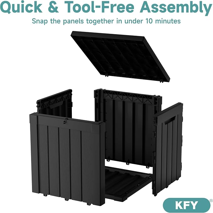 50 Gallon Waterproof Resin Deck Box, UV Resistant Outdoor Storage - Image 6