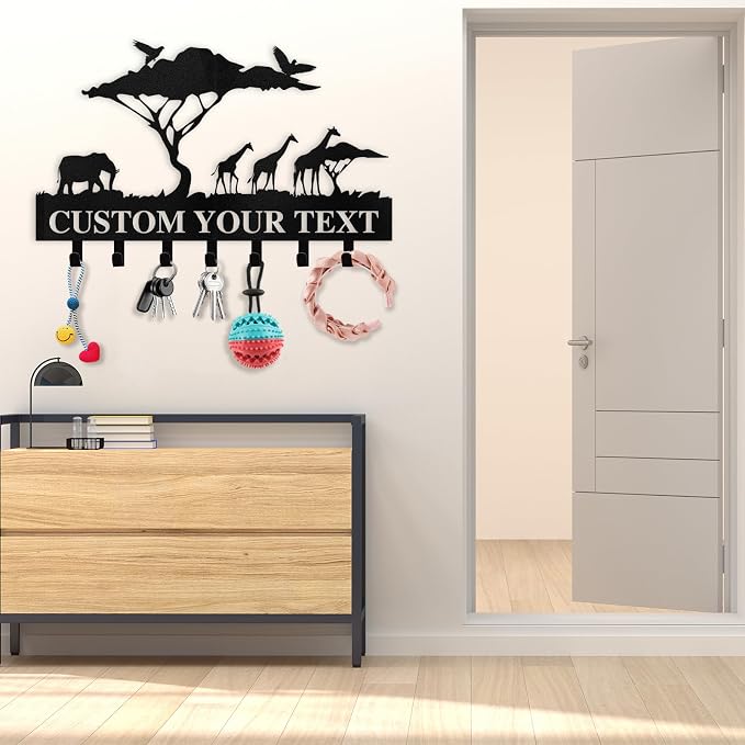 Personalized Key Holder for Wall | Custom Name Metal Cabin Key Hooks | Coat - Image 2