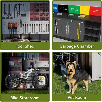 COMHOMA Shed Outdoor Storage Shed Metal, Lockable Doors Tool Sheds - Image 8