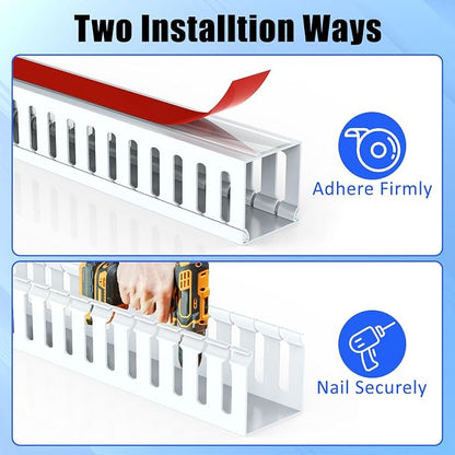 Wire Duct Kit, Open Slot Cable Management Raceway, 123in Track Desk Channel - Image 3