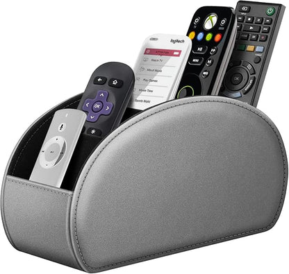 FINTIE Remote Control Holder, 5 Compartments Vegan Leather TV Remoter Caddy by Fintie