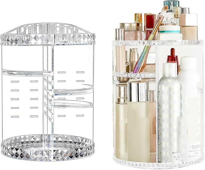 Asixxsix Rotating Makeup Organizer, Makeup Storage Carousel Tower - Image 7