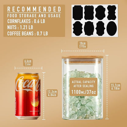 37oz Airtight Glass Square Storage Canisters - Image 2