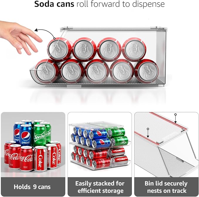 Sorbus Soda Can Organizer for Refrigerator - Image 2