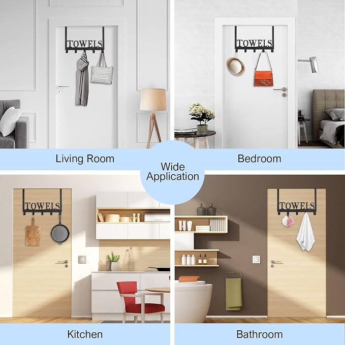 Azmoncy Over The Door Hooks, Towel Rack - Image 7