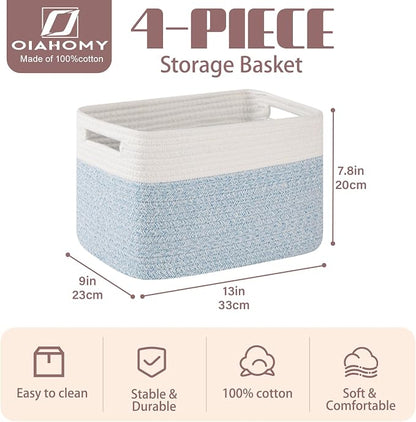 OIAHOMY 4 Pack Storage Baskets for Organizing, Basket for Shelves - Image 2