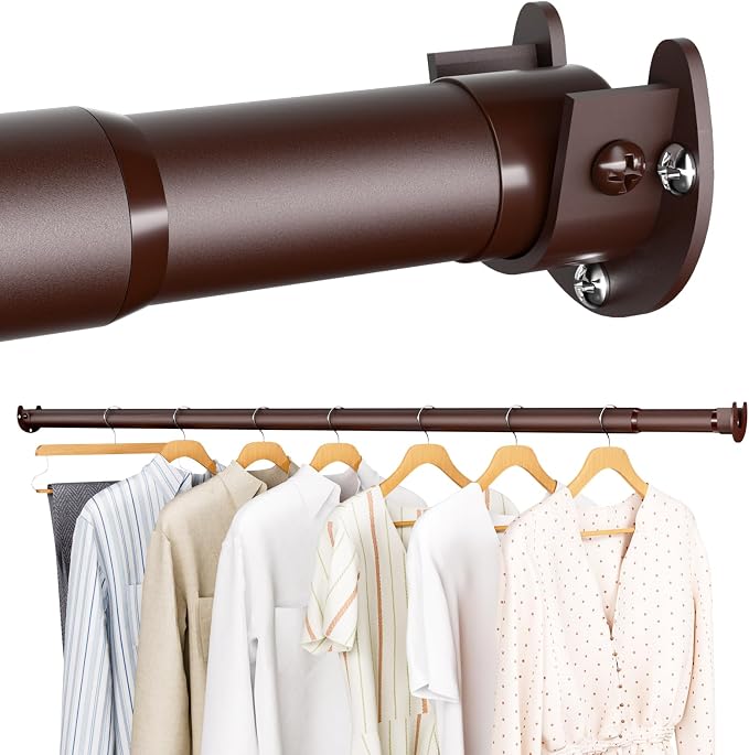Closet Rod - Closet Rods for Hanging Clothes, 17 to 82 inch Adjustable Closet by SUTINE
