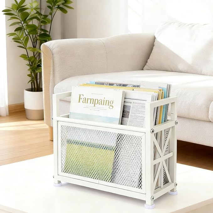 White Magazine Holder, Magazine File Holder | Magazine Rack Floor Magazine - Image 6