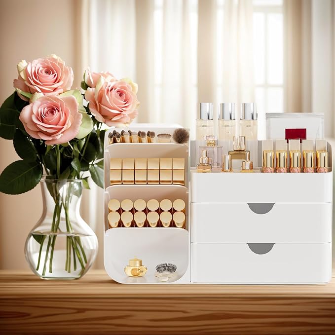 Makeup Organizer with 2 M Drawers & Brush Holders - Image 4