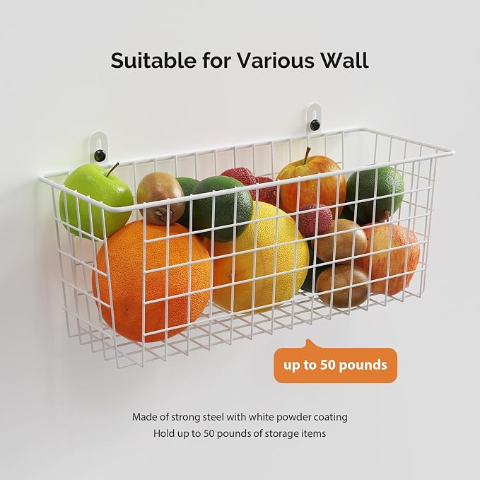 MaraFansie [Extra Large Wire Basket 2-Pack Hanging Wall Organizer Cabinet - Image 5