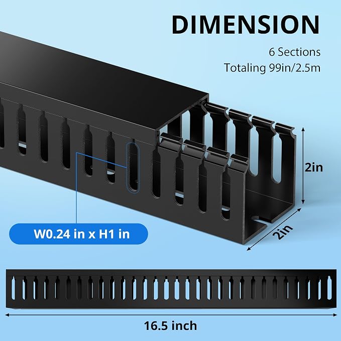 ZhiYo 99in Professional Server Rack Cable Management Raceway, H2in x W2in Cable - Image 3