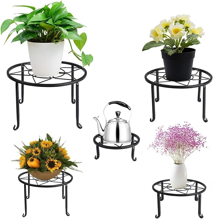 5 Pack Metal Plant Stands, Heavy Duty Potted Holder - Image 6