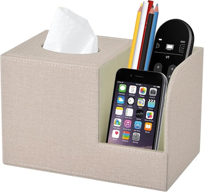 PU Leather Square Tissue Box Cover, Tissue Box by XNONE