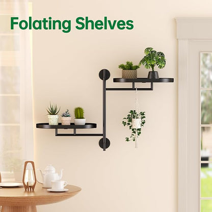 Rotating Window Shelves for Multiple Plants Indoor, 2-tier Metal Corner Black - Image 7