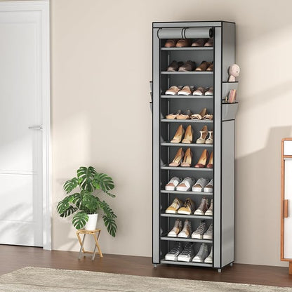 VTRIN Vertical Narrow Shoe Rack Organizer Tall Shoe Rack - Image 2