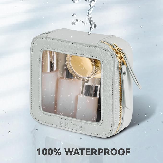 Prite Small Makeup Bag for Women Portable Clear Makeup Bag Cute Mini Waterproof - Image 5