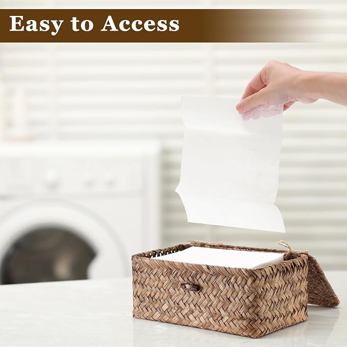 Dryer Sheet Holder, Woven Seagrass Dryer Sheets Storage Container - Image 6