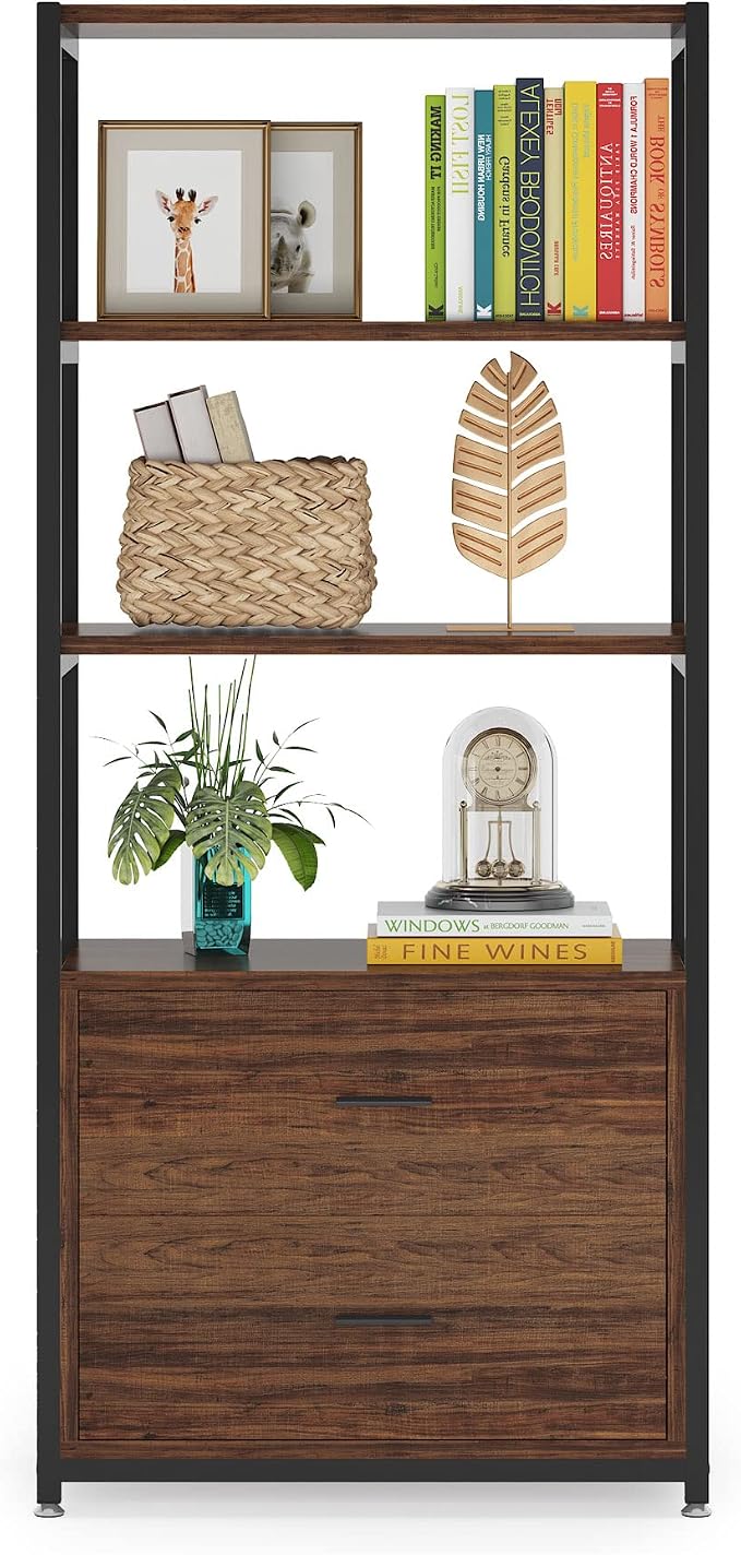 Tribesigns Bookcase, 4-Tier Rustic Bookshelf - Image 9