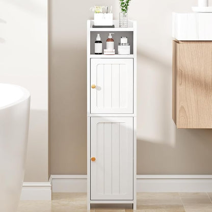 BEWISHOME Small Bathroom Storage Cabinet, 2 Doors Narrow Bathroom Cabinet | - Image 2