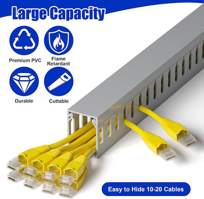 94.5in Professional Server Rack Cable Management Raceway, H1.6in x W1.2in Cable - Image 3