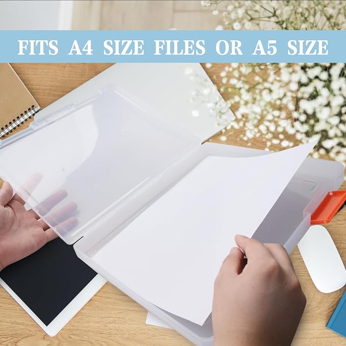 12 Pcs Clear A4 A5 File Box Document Plastic Storage Box - Image 4