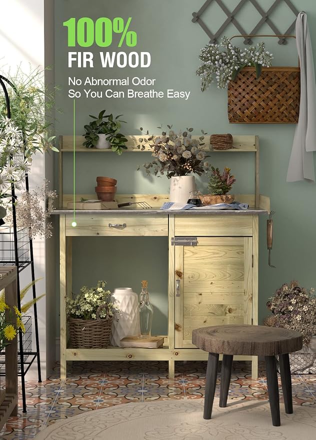ARNOT Potting Bench, Outdoor Potting Bench Table - Image 6