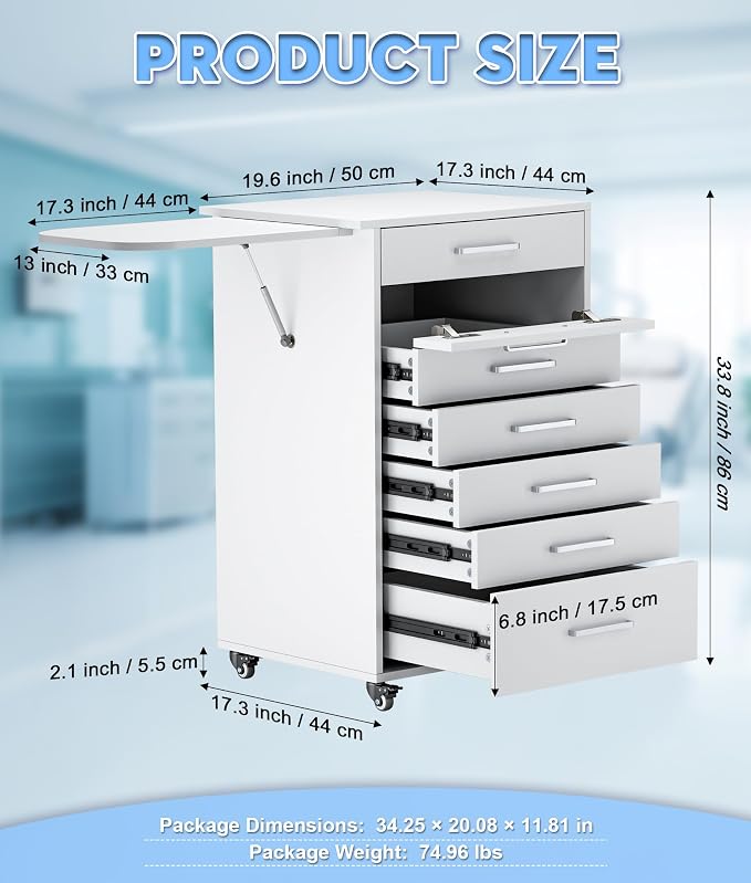 Medical Cart 7 Layer, Medical Hospital Professional Dental Assistant's Mobile - Image 6
