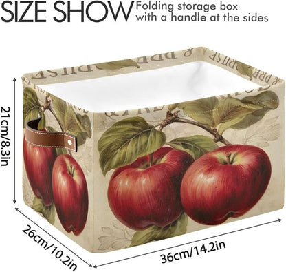 Vintage Apples Foldable Storage Basket - Image 3