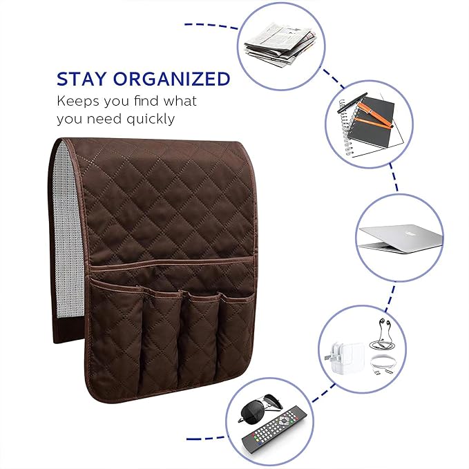 Sofa Armrest Organizer Non-Slip Arm Chair Bedside Caddy Storage Organizer - Image 4