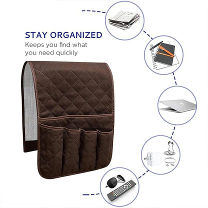 Sofa Armrest Organizer Non-Slip Arm Chair Bedside Caddy Storage Organizer - Image 4