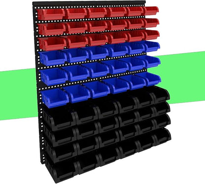 60Pcs Plastic Wall Mounted Storage Bins Parts Rack Nuts And Bolt Bins Organizer by Unknown