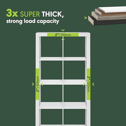 Furinno Cubicle Book Shelf, 8-Cube 2-Inch Super Thick Frame Bookshelf, - Image 5