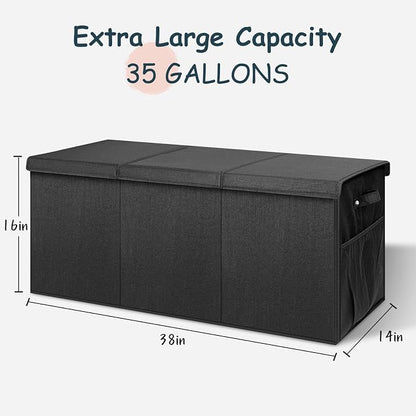 Extra Large Toy Box with Lids, Collapsible Storage Bin, Bedroom Nursery - Image 2