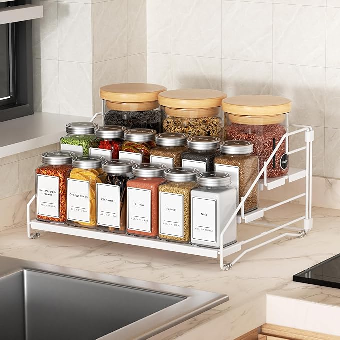 Tiered Spice Rack, 4 Tier Spice Shelf Organizer - Image 3