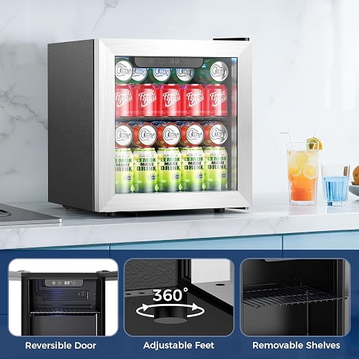 Beverage Refrigerator, 50 Cans Commercial Mini Fridge Cooler, 1.3 Cu.ft - Image 7