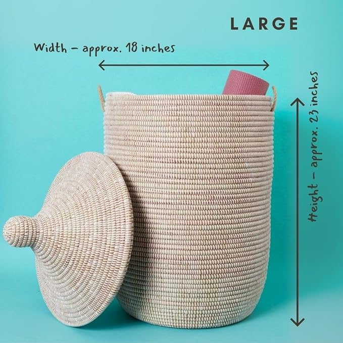 Tall Large Decorative Wicker Storage Basket - Image 4