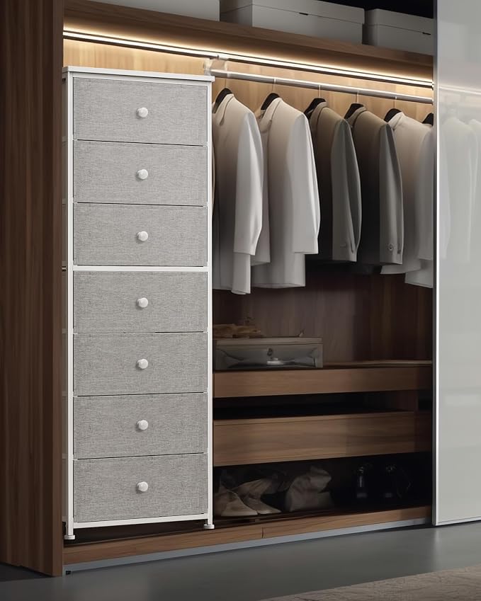 Mifuro Tall Fabric Dresser for Bedroom, Vertical Storage Organizer Tower - Image 4