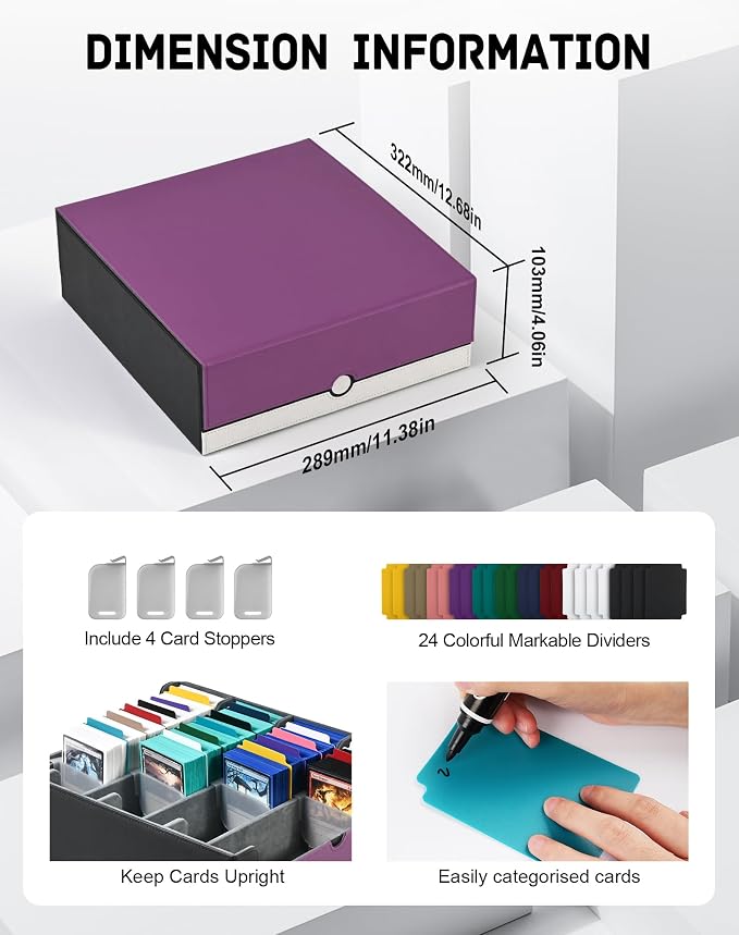 ZLCA Card Storage Box Holds 3200+, Deck Storage Case - Image 2
