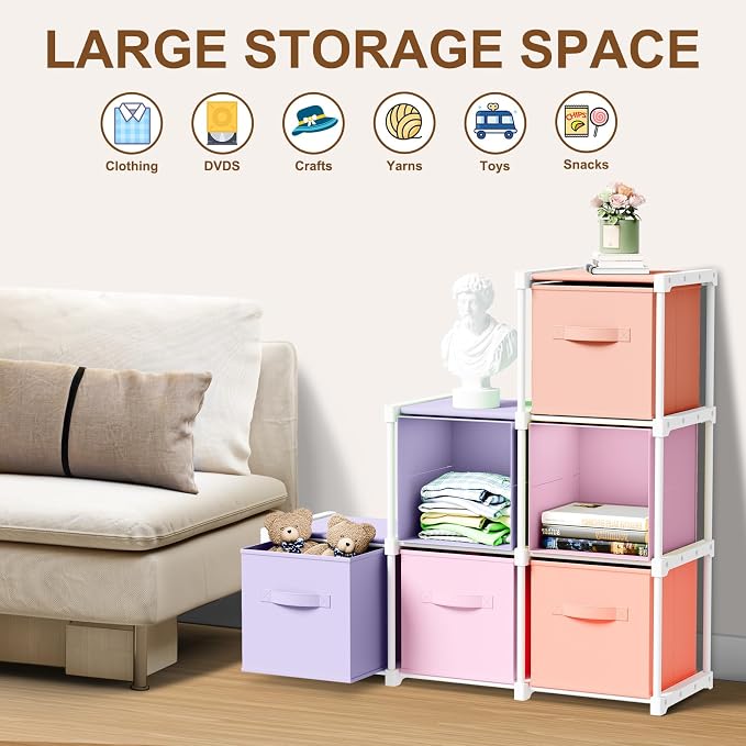 Briwooody 6 Cube Storage Organizer Bins - Image 5